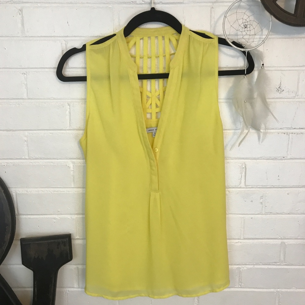 Naked Zebra Yellow Sleeveless Blouse